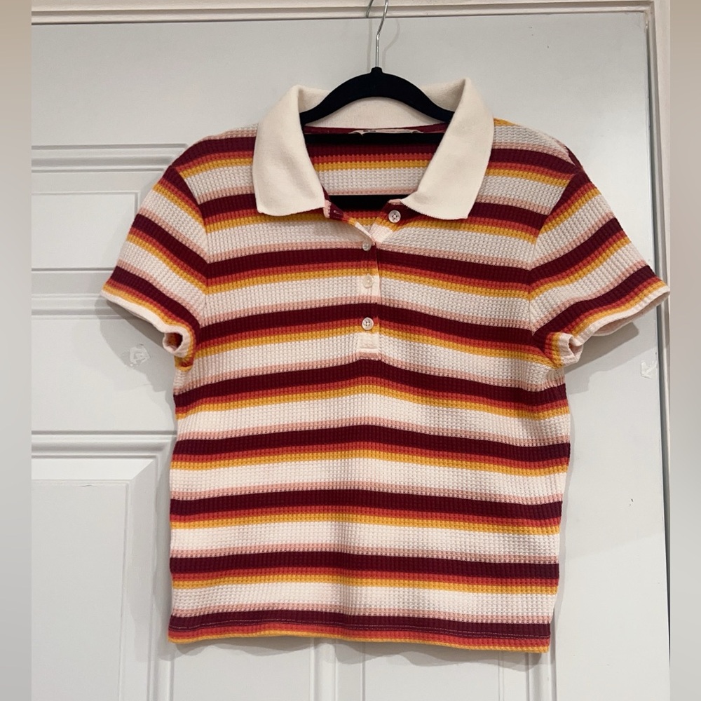 SO Kids Polo Shirt - Red, Yellow, White Stripes